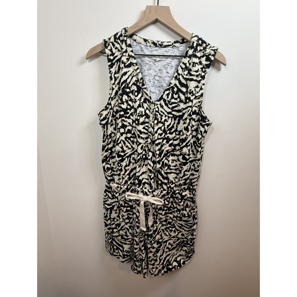 Lou & Grey Romper Size Small Cheetah Animal Print Soft Cotton Athleisure Comfort